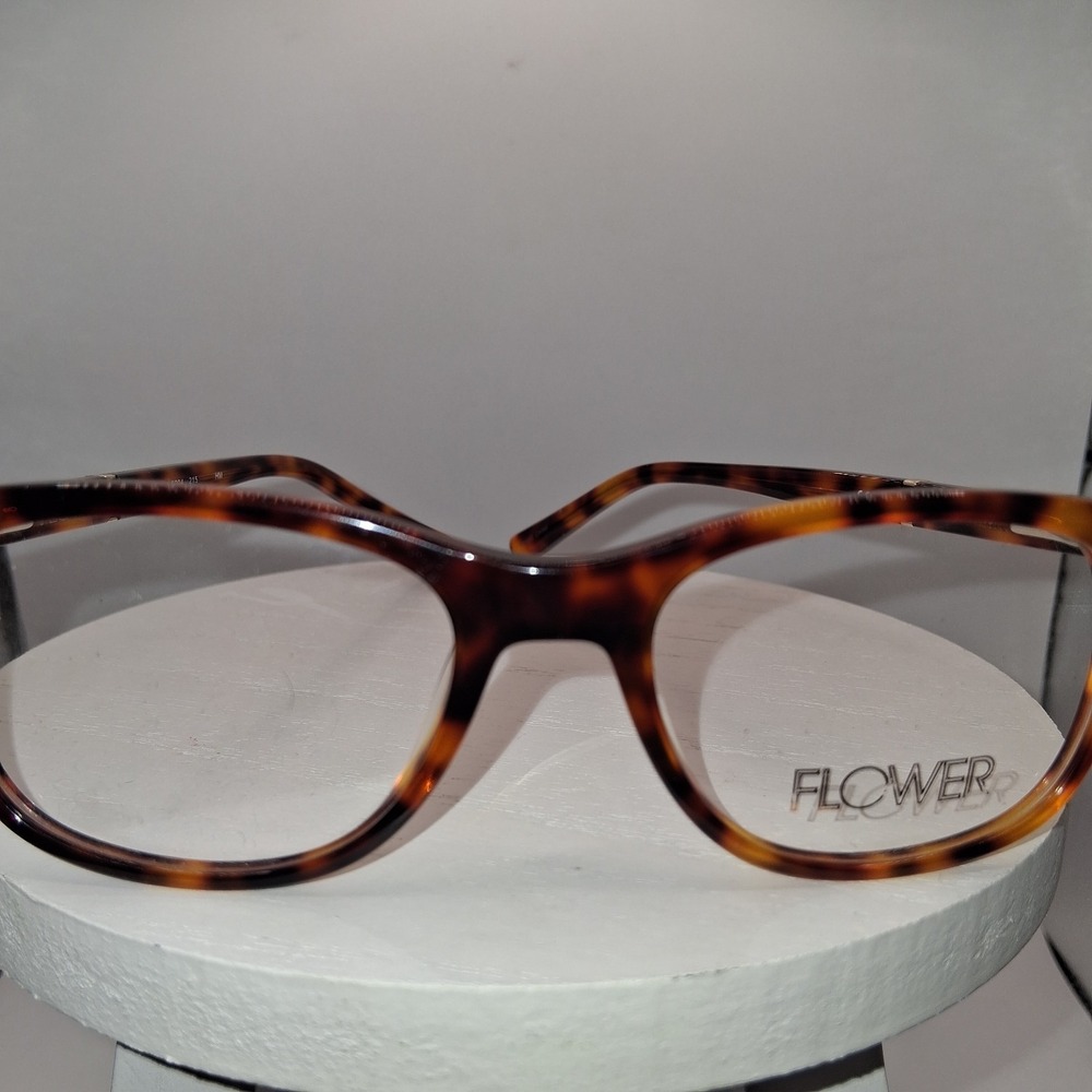 Womens Flower 6004 RACHEL Brown Tortoise Full Rim Eyeglasses Frames 51 18 140